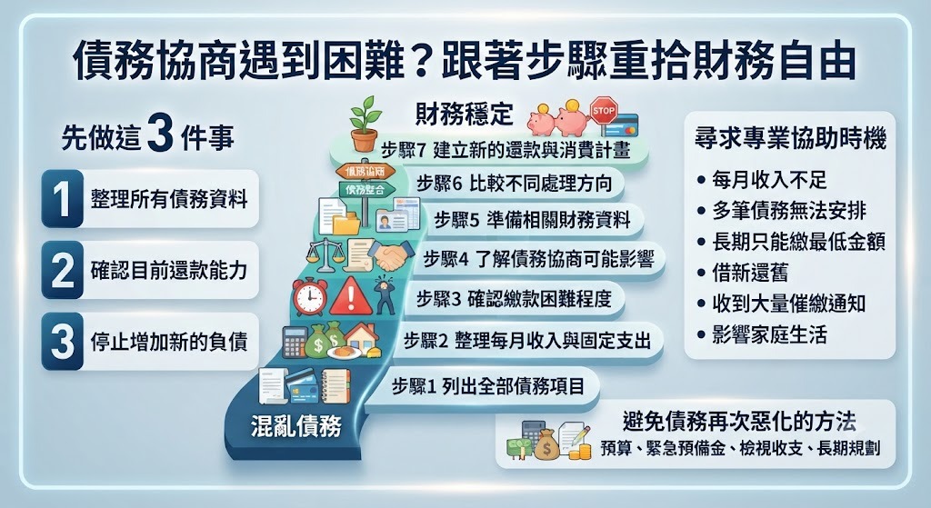 債務協商遇到困難怎麼辦？了解原因、整理流程與避免債務惡化的方法